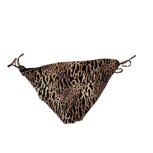 Leopard cheetah print & black string bikini swimsuit swim XL NWT - Picture 4 of 9